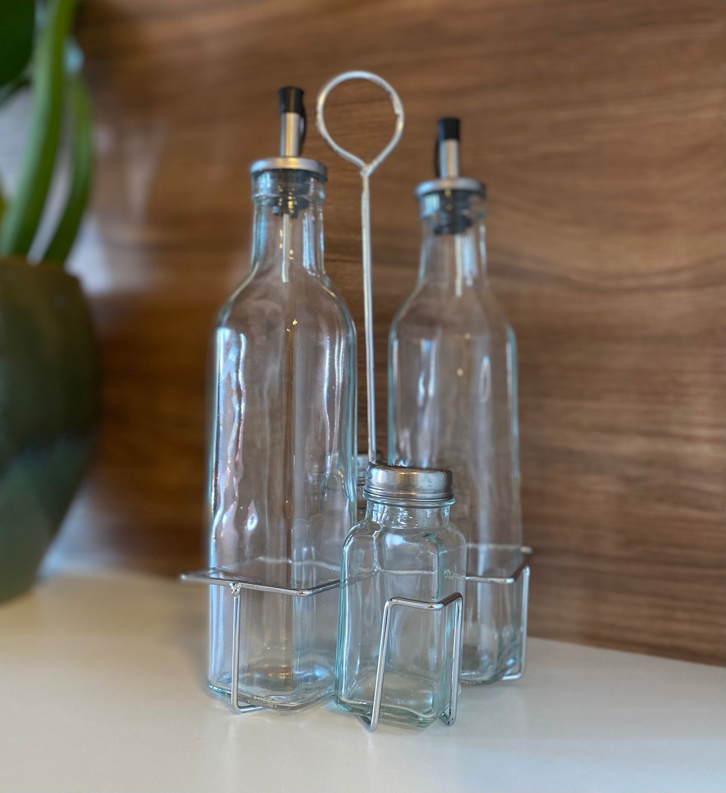 Set x 4 piezas Aceite, Vinagre , Sal